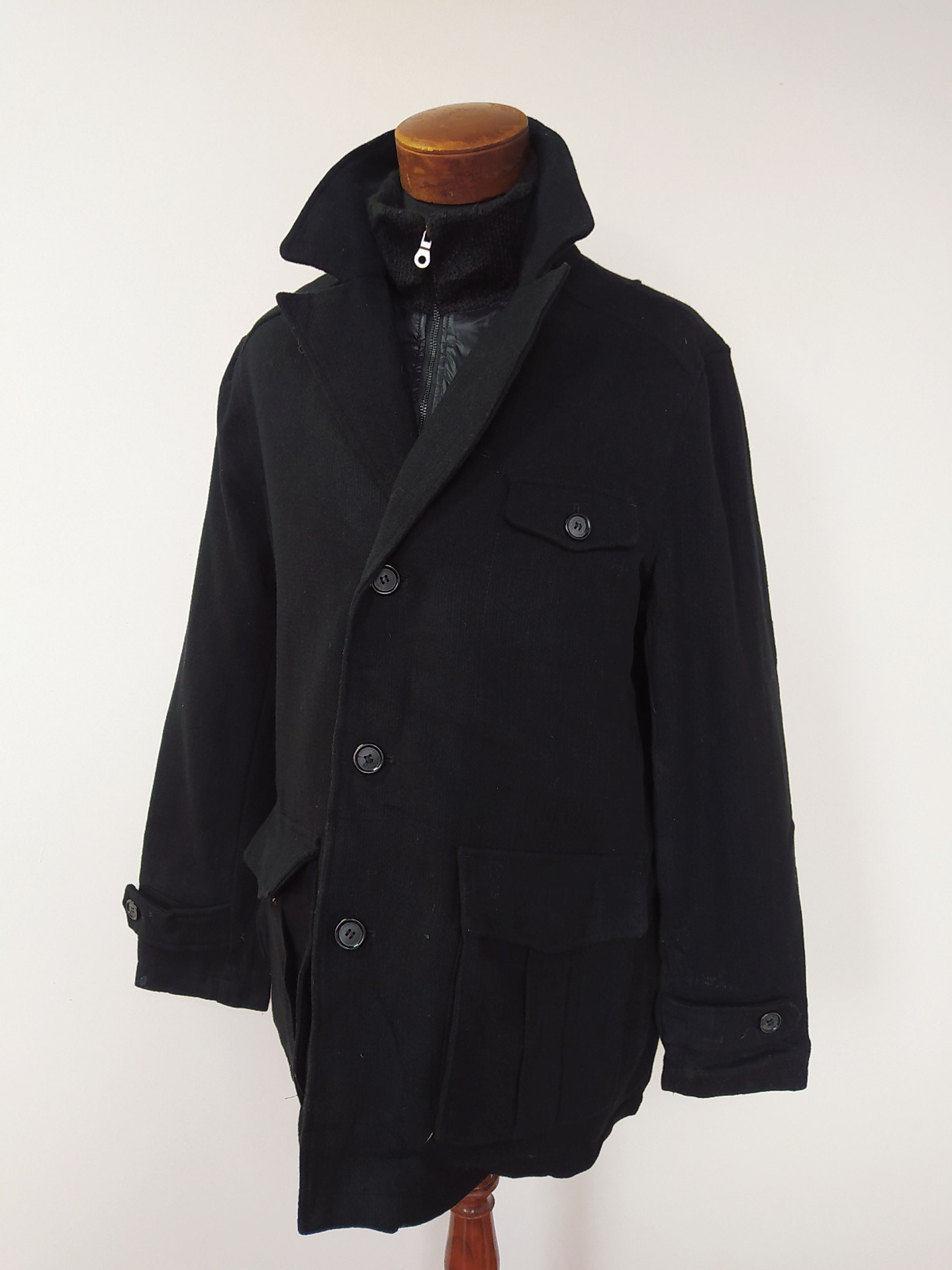 Abrigo lana hombre OK Negro Talla XL - Código C115 2