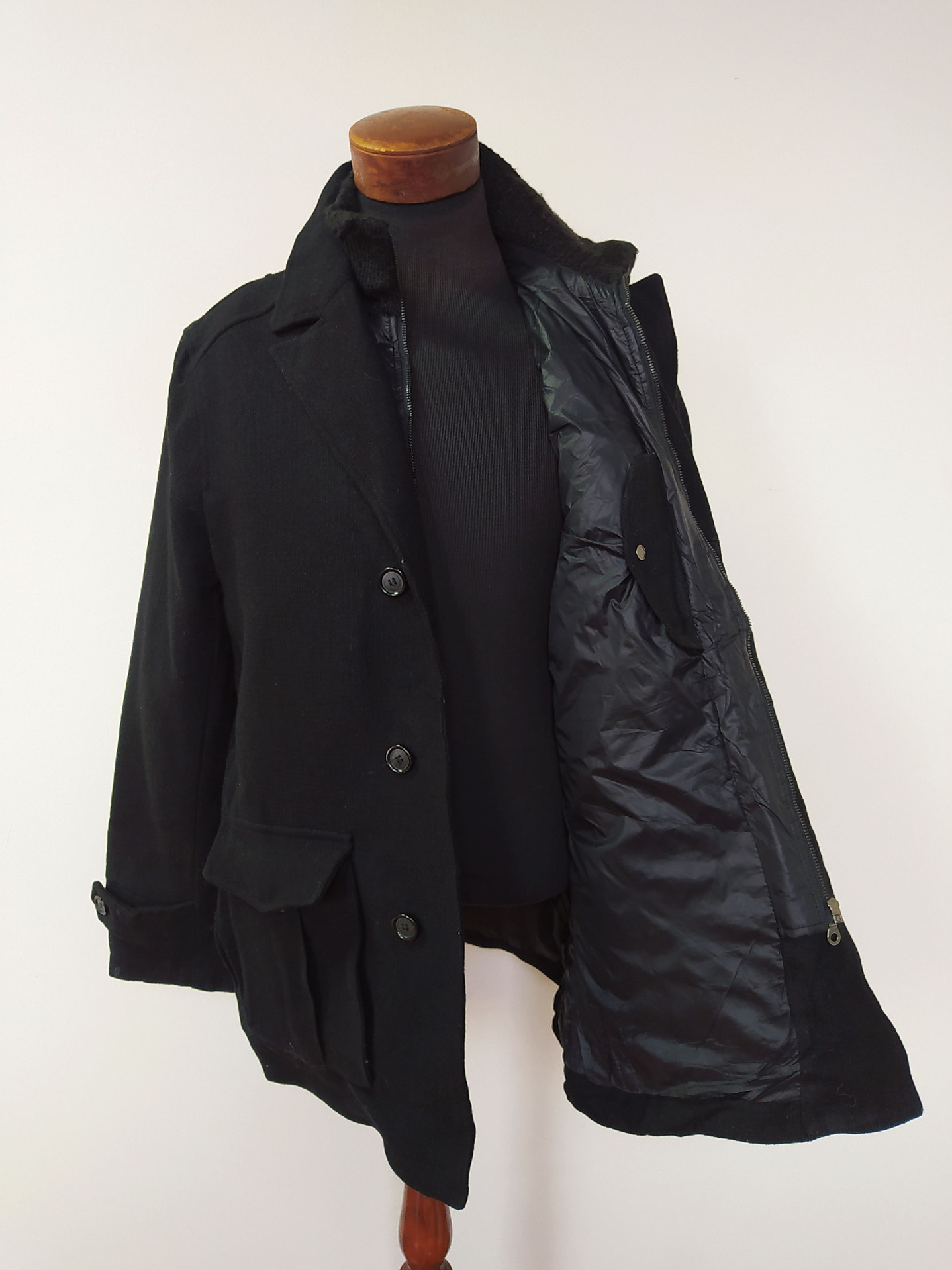 Abrigo lana hombre OK Negro Talla XL - Código C115 3