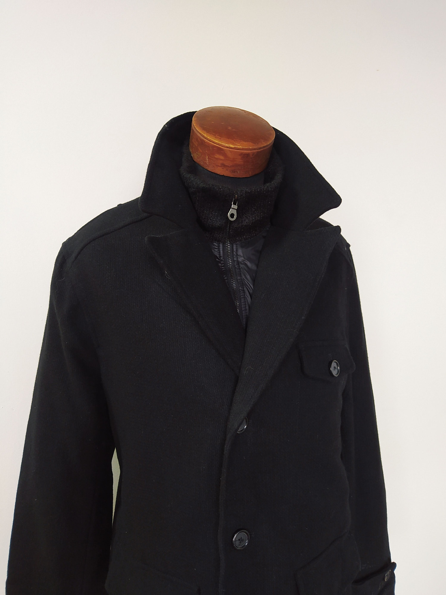 Abrigo lana hombre OK Negro Talla XL - Código C115 4