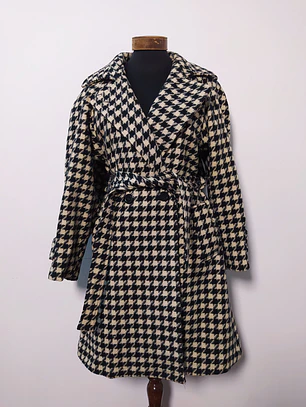 Abrigo mujer lana PAUL LEVY Pata de Gallo Talla L - MM80