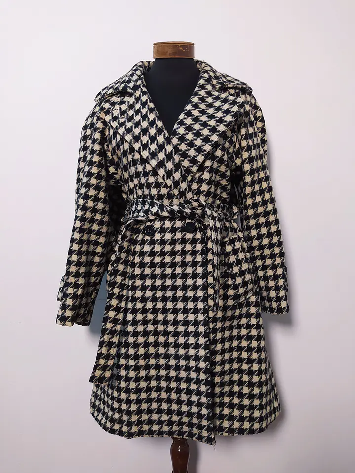Abrigo mujer lana PAUL LEVY Pata de Gallo Talla L - MM80 1