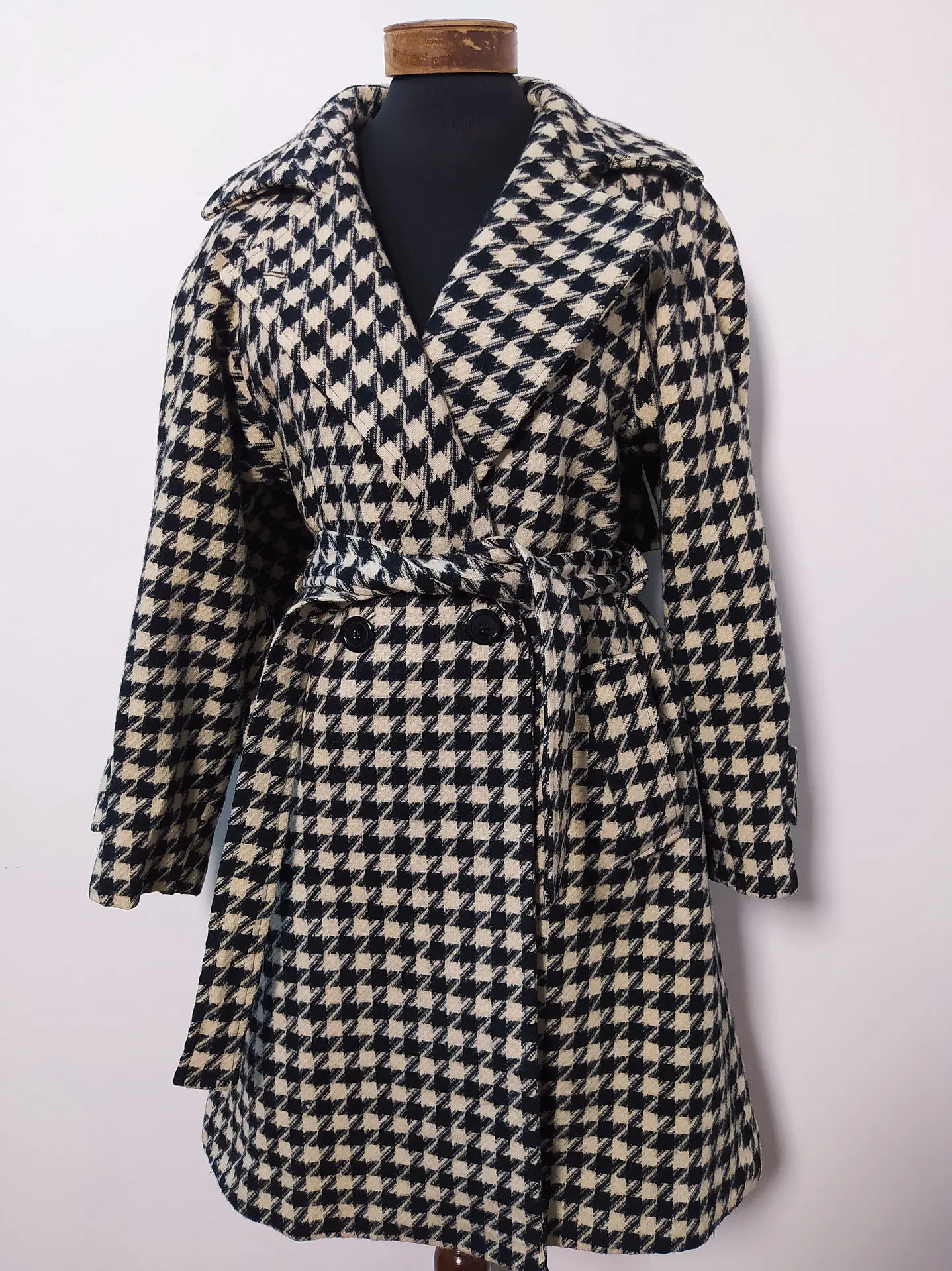 Abrigo mujer lana PAUL LEVY Pata de Gallo Talla L - MM80 2