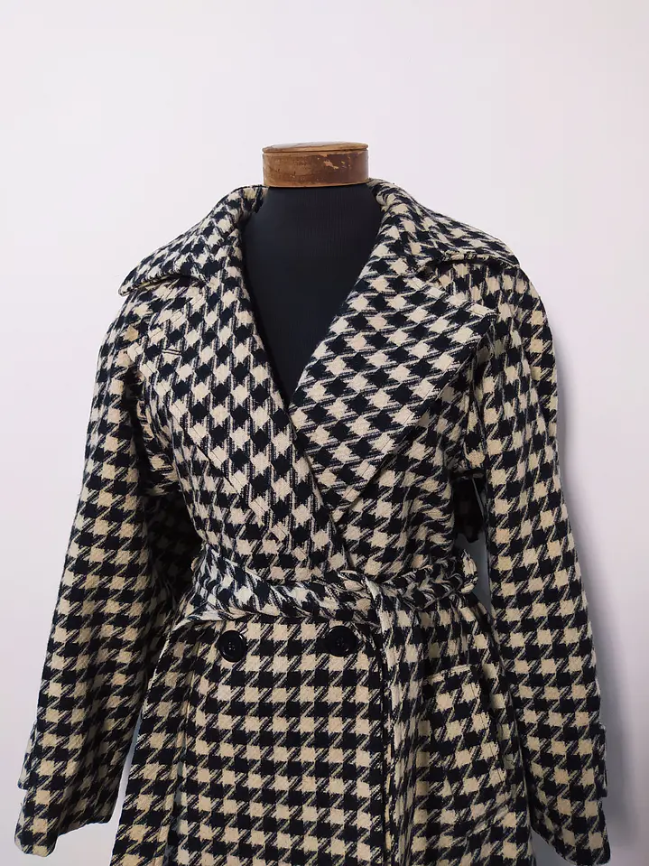 Abrigo mujer lana PAUL LEVY Pata de Gallo Talla L - MM80 3