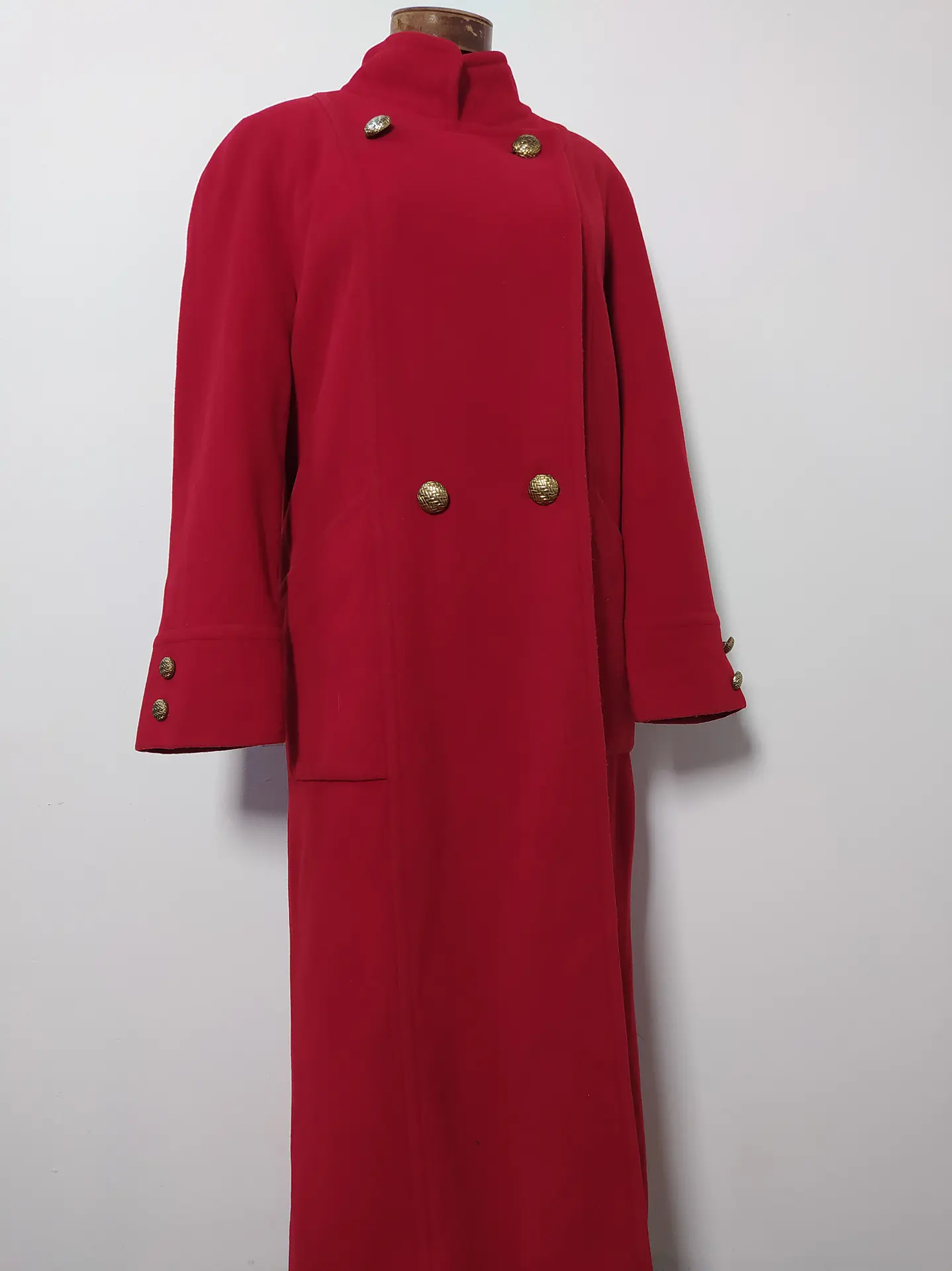 Abrigo mujer largo lana virgen cordero HOLLIS Rojo Talla ML - MM84 1