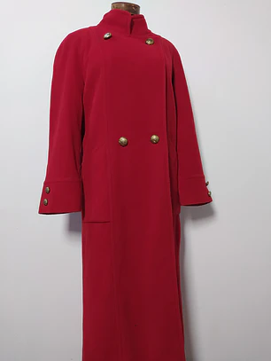 Abrigo mujer largo lana virgen cordero HOLLIS Rojo Talla ML - MM84