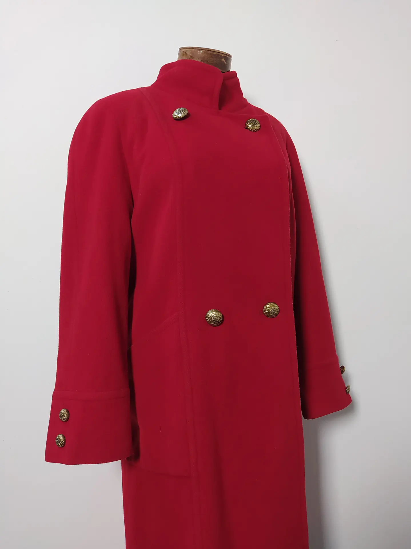 Abrigo mujer largo lana virgen cordero HOLLIS Rojo Talla ML - MM84 3