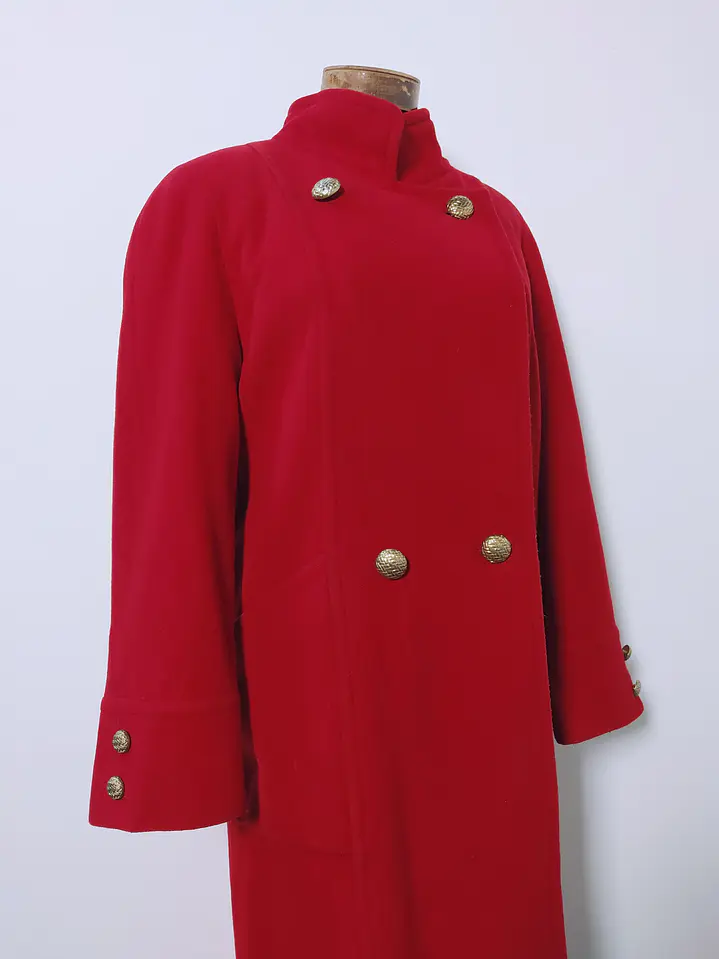 Abrigo mujer largo lana virgen cordero HOLLIS Rojo Talla ML - MM84 4