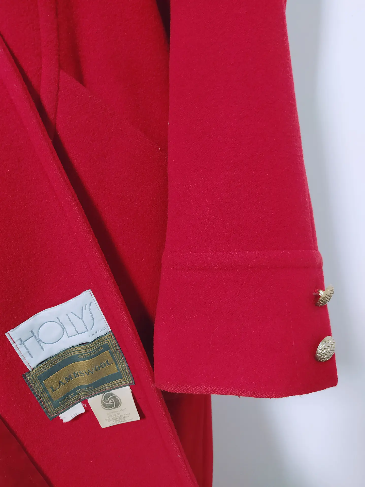 Abrigo mujer largo lana virgen cordero HOLLIS Rojo Talla ML - MM84 8