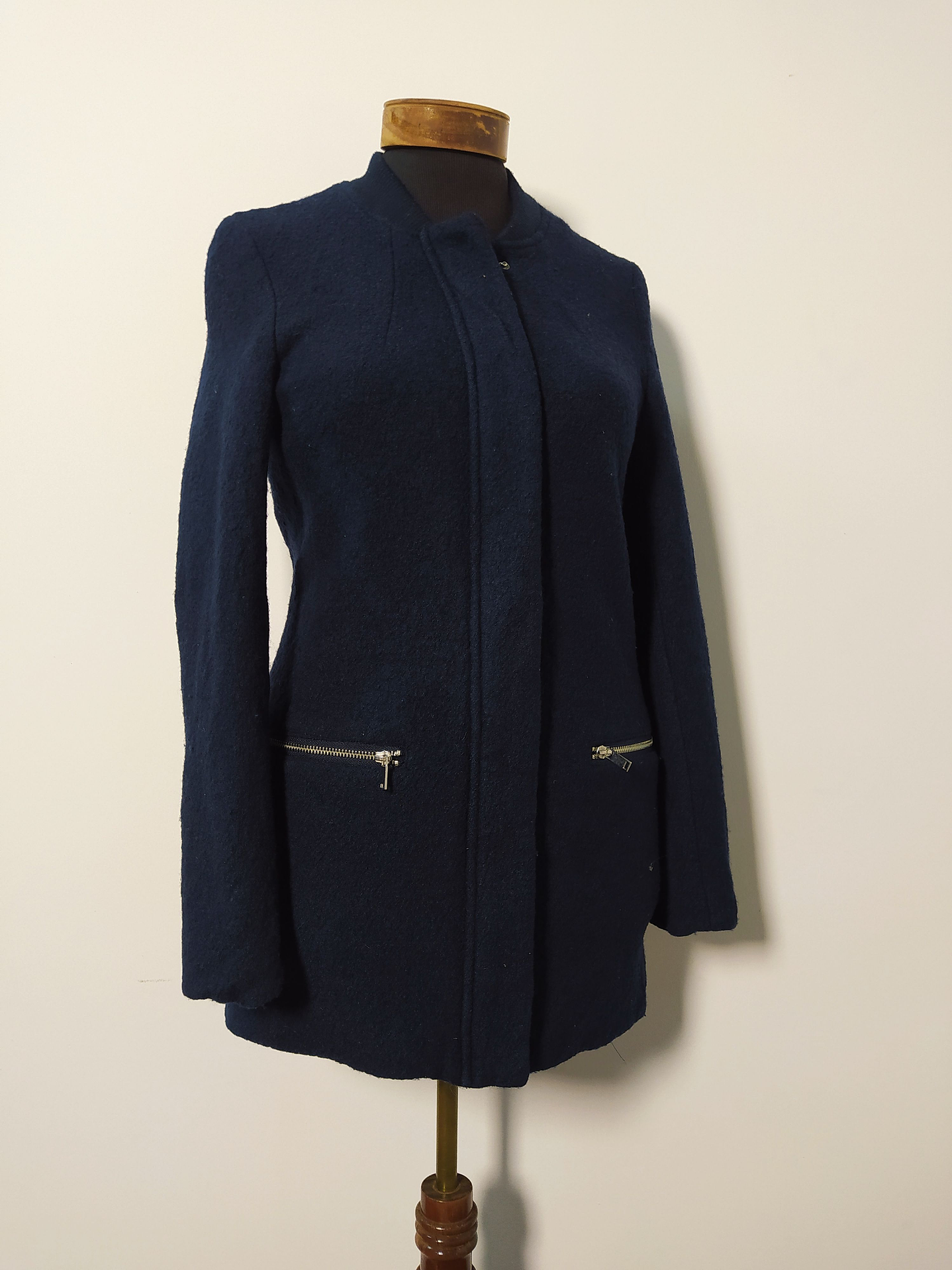 Abrigo mujer lana H&M Azul Talla XS - MM90 1