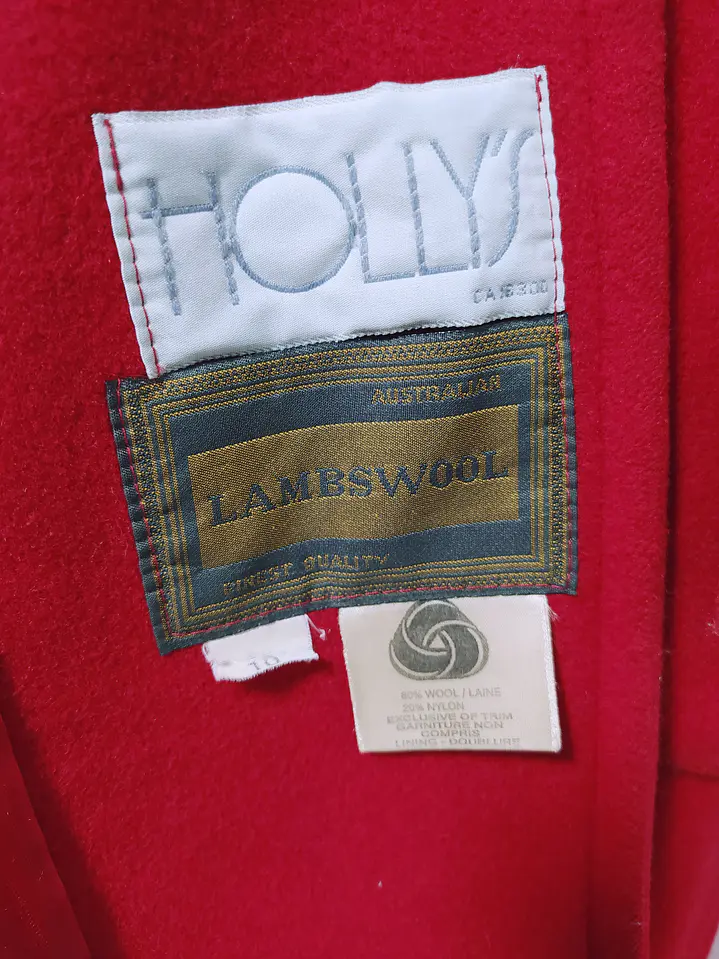 Abrigo mujer largo lana virgen cordero HOLLIS Rojo Talla ML - MM84 9