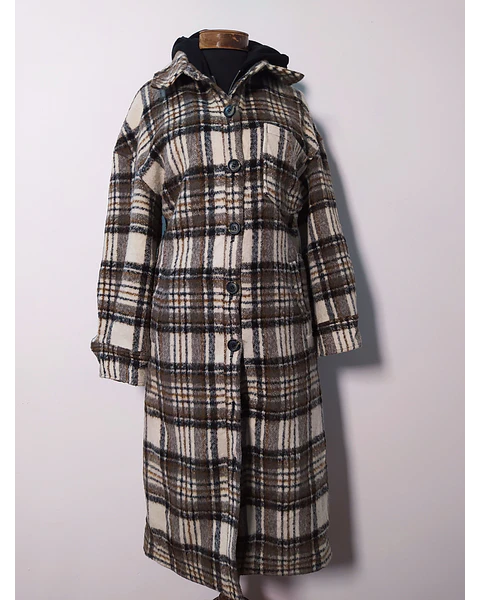 Abrigo mujer largo tipo leñadora AVS LES FILLES Escocés Talla ML - MM91