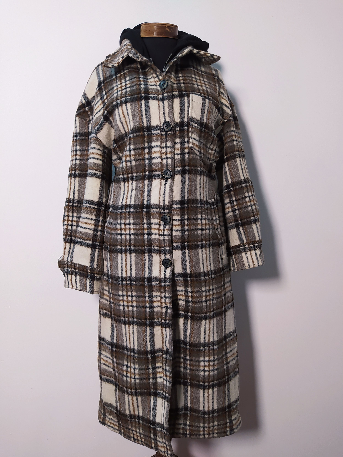 Abrigo mujer largo tipo leñadora AVS LES FILLES Escocés Talla ML - MM91 1