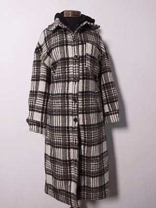 Abrigo mujer largo tipo leñadora AVS LES FILLES Escocés Talla ML - MM91