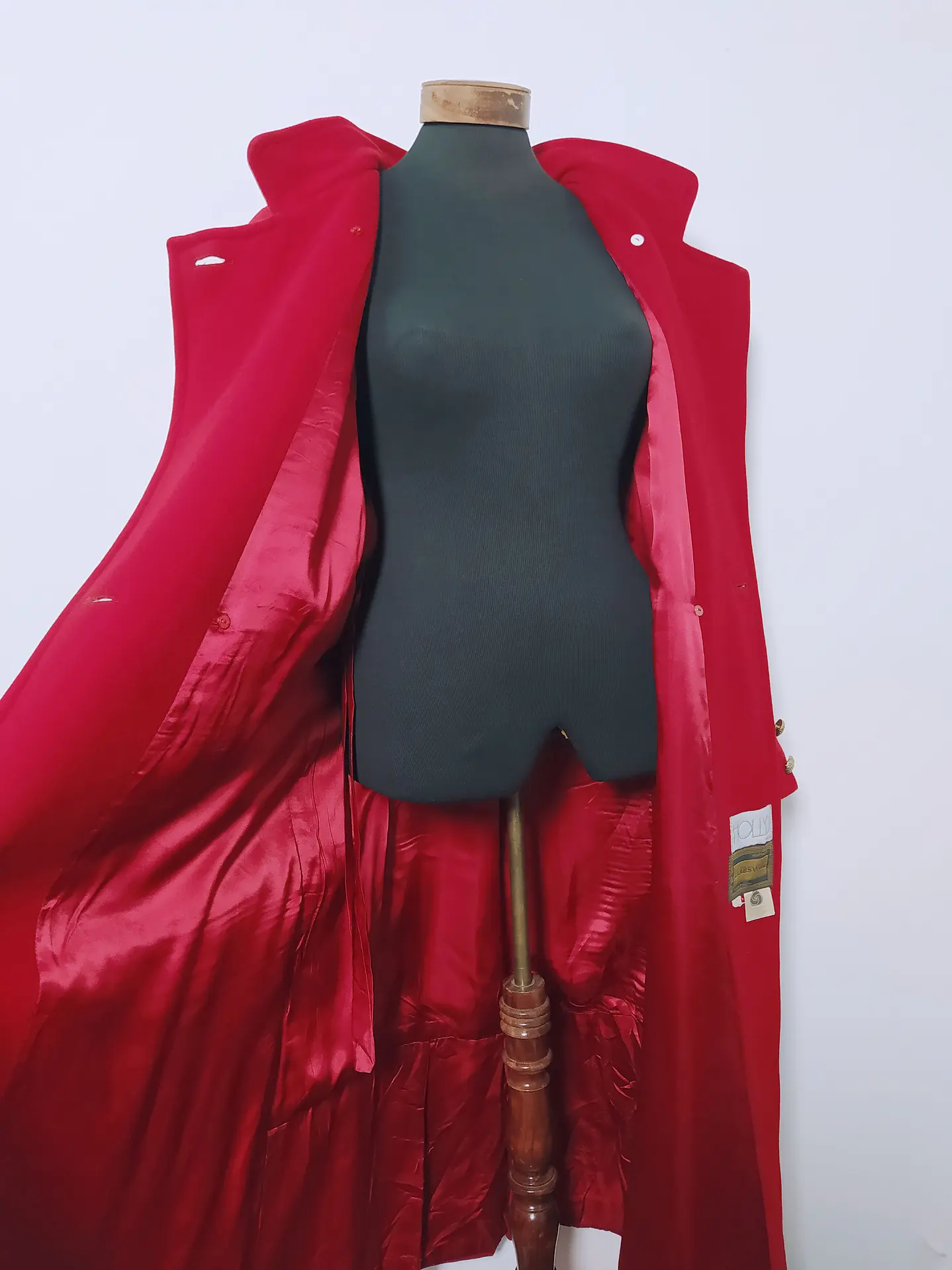 Abrigo mujer largo lana virgen cordero HOLLIS Rojo Talla ML - MM84 11
