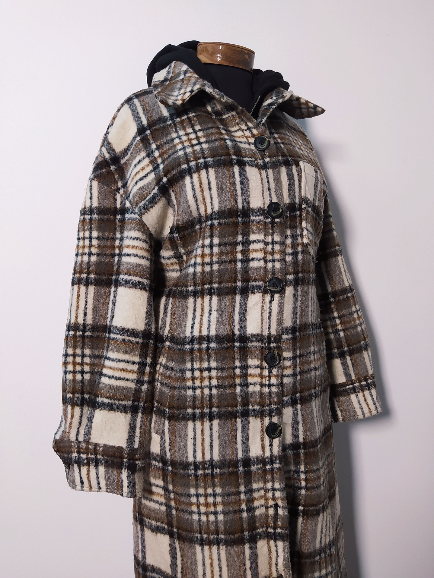 Abrigo mujer largo tipo leñadora AVS LES FILLES Escocés Talla ML - MM91 2