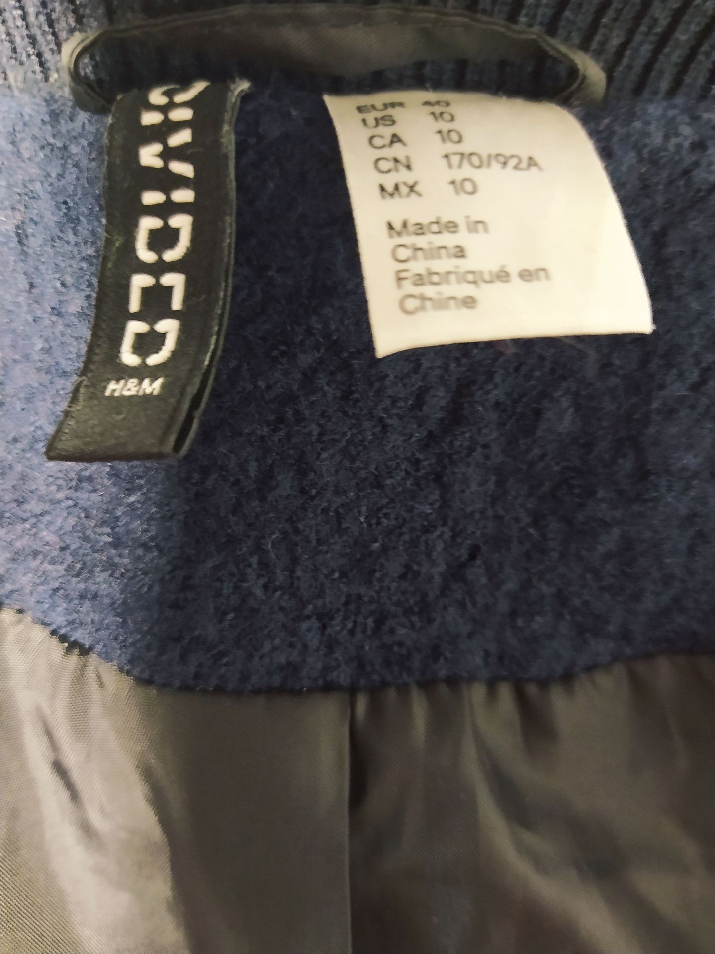 Abrigo mujer lana H&M Azul Talla XS - MM90 7