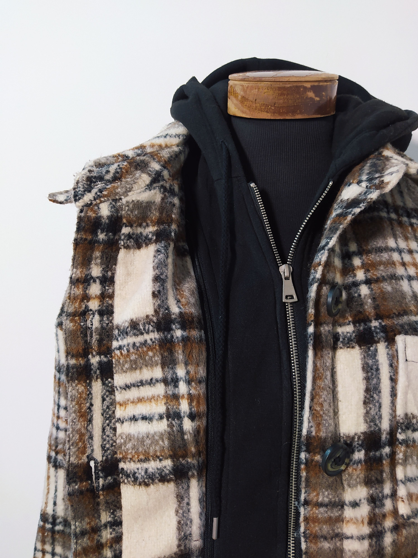 Abrigo mujer largo tipo leñadora AVS LES FILLES Escocés Talla ML - MM91 6