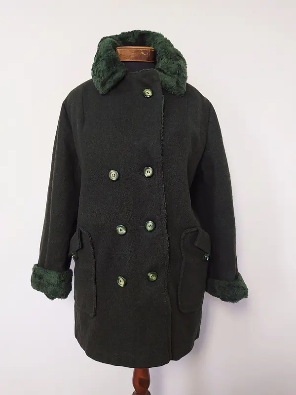 Gamulan mujer lana con piel Styled By Davis of Boston Verde Talla LXL - MM51