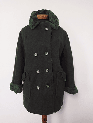 Gamulan mujer lana con piel Styled By Davis of Boston Verde Talla LXL - MM51