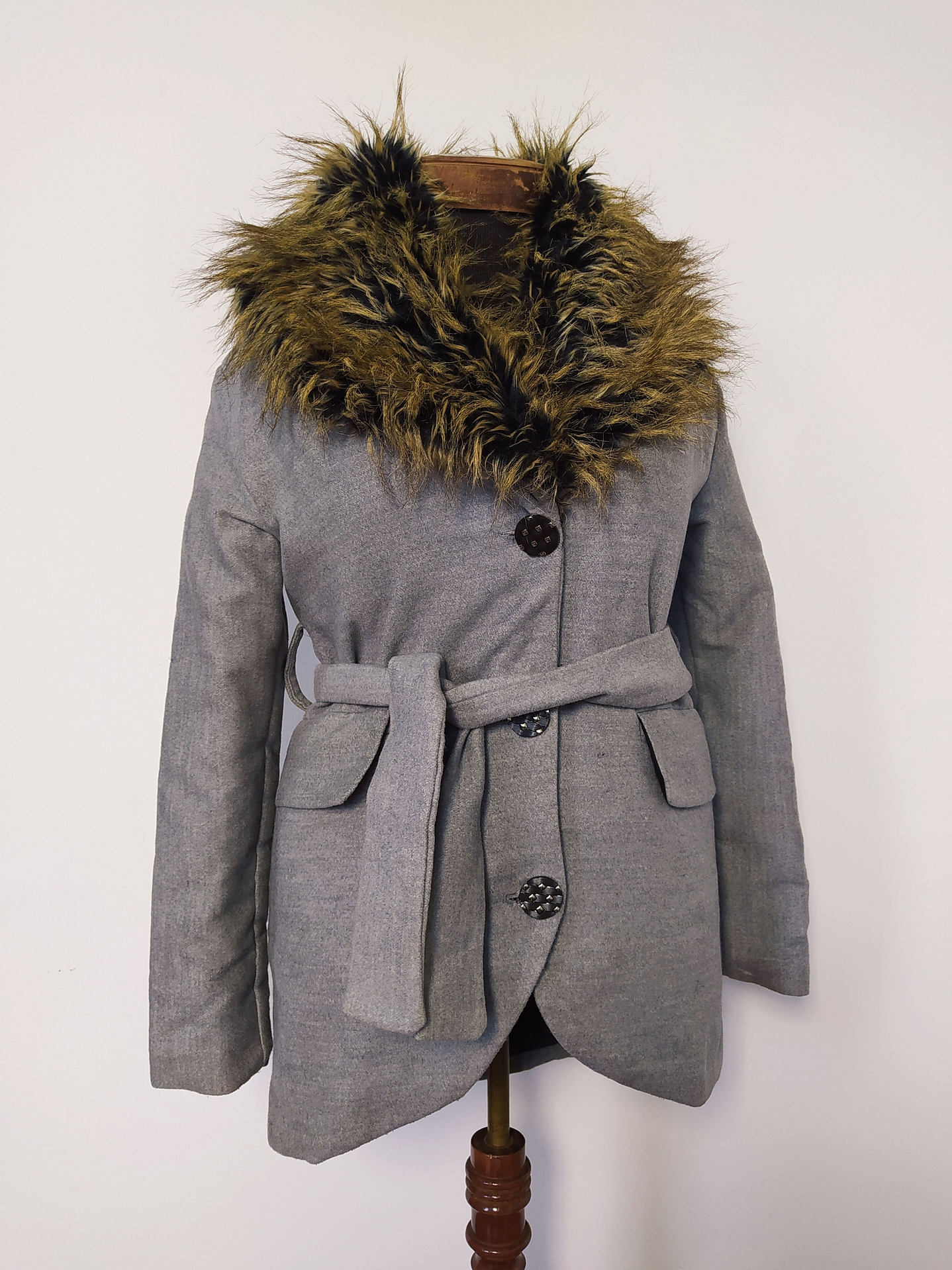 Chaqueta mujer con pelo - Gris Talla XS/S - MM61 1