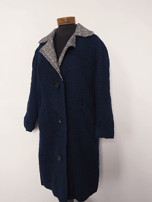 Abrigo mujer lana TEJIDO TALLA XL grueso Azul - MM66
