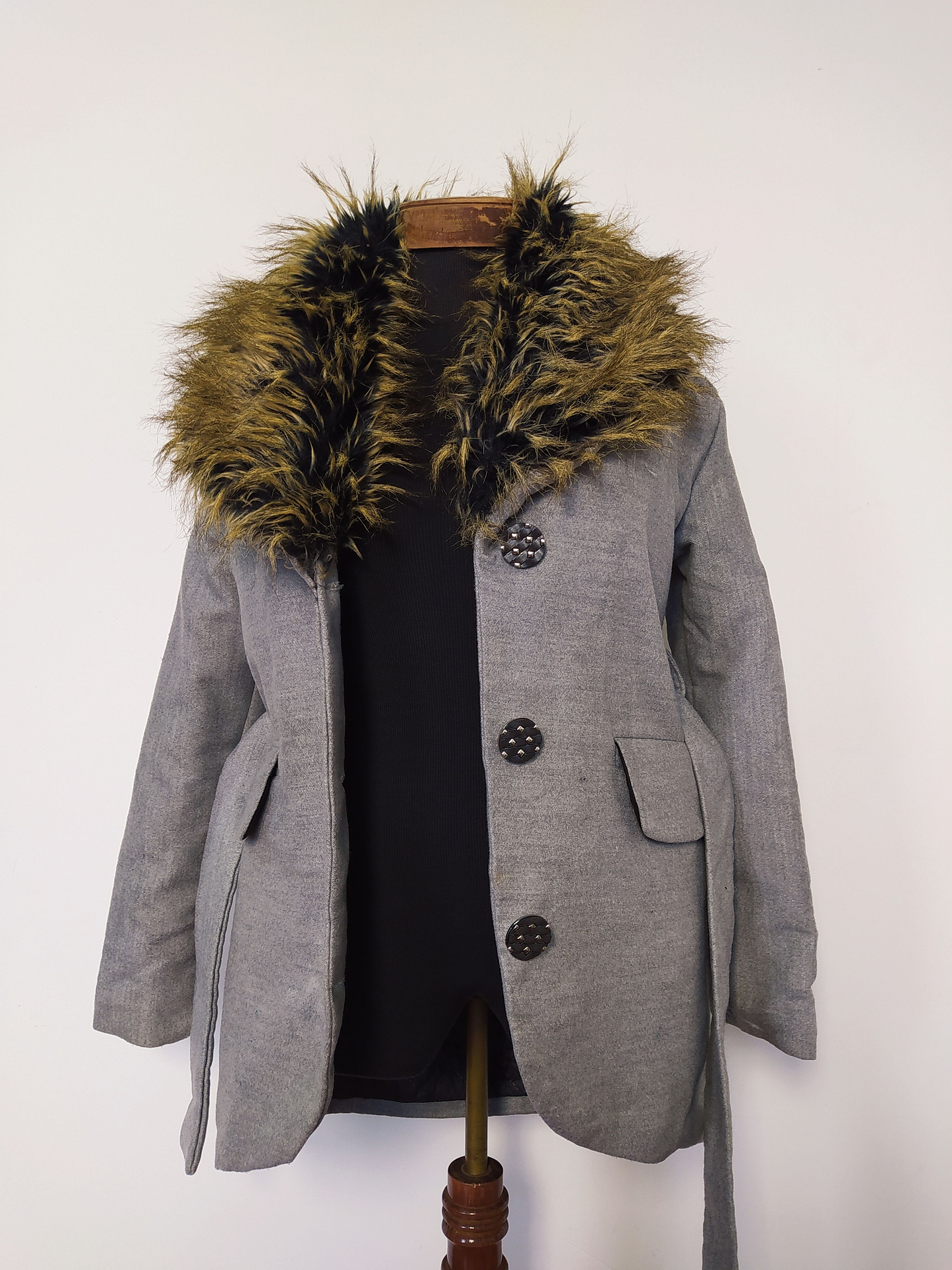 Chaqueta mujer con pelo - Gris Talla XS/S - MM61 4