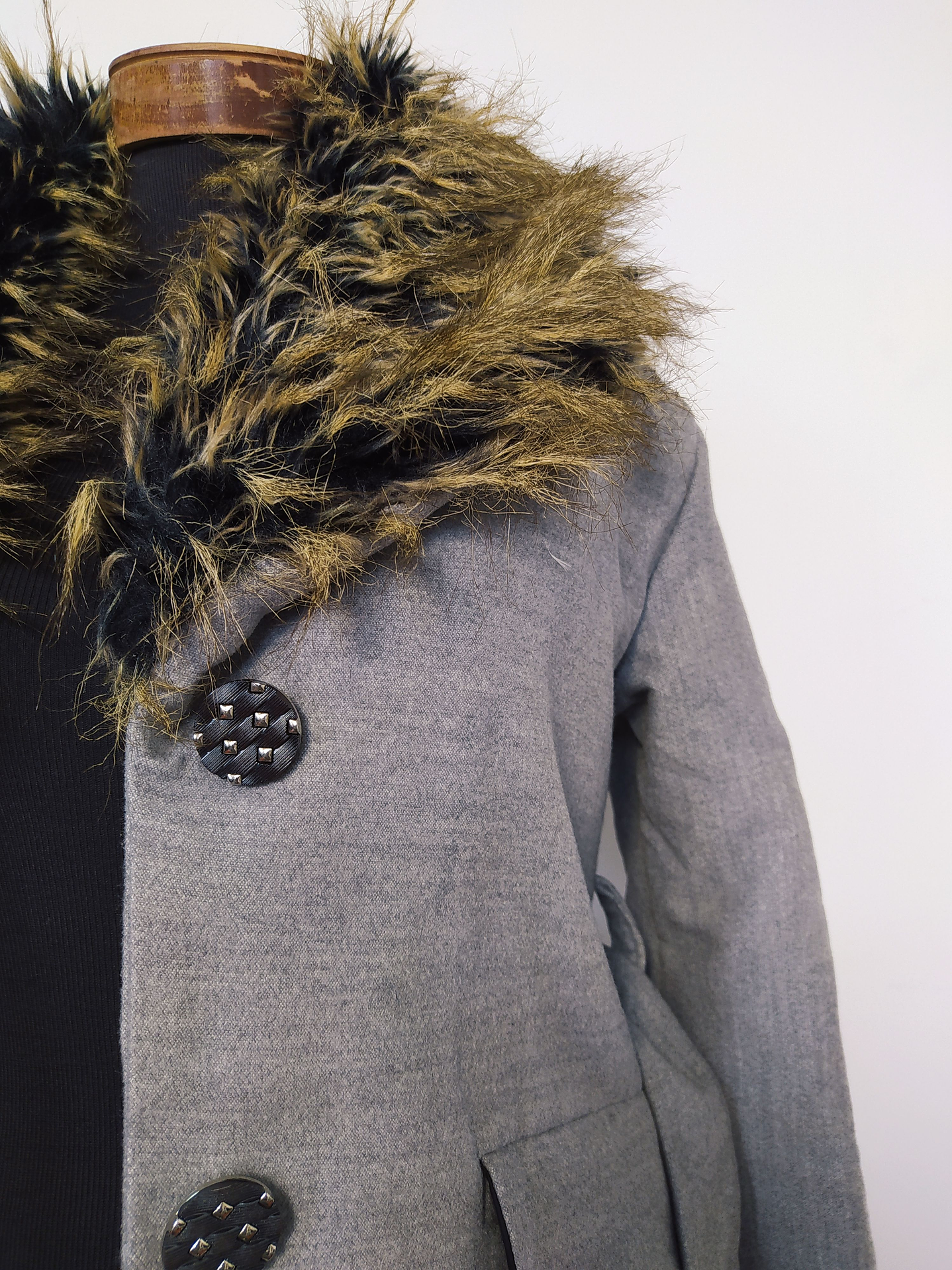 Chaqueta mujer con pelo - Gris Talla XS/S - MM61 5