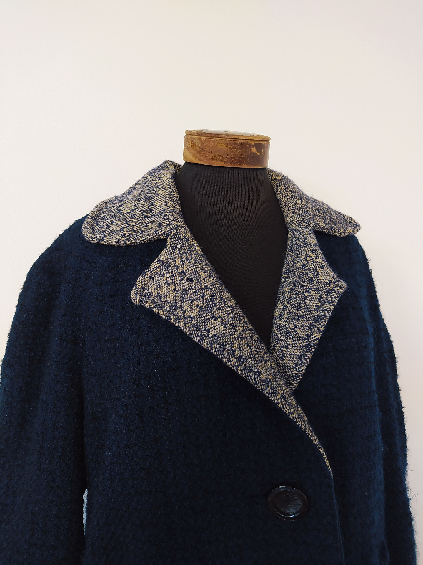 Abrigo mujer lana TEJIDO TALLA XL grueso Azul - MM66 6