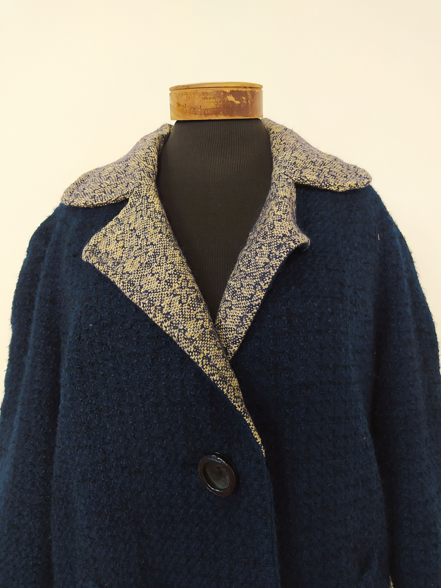 Abrigo mujer lana TEJIDO TALLA XL grueso Azul - MM66 7