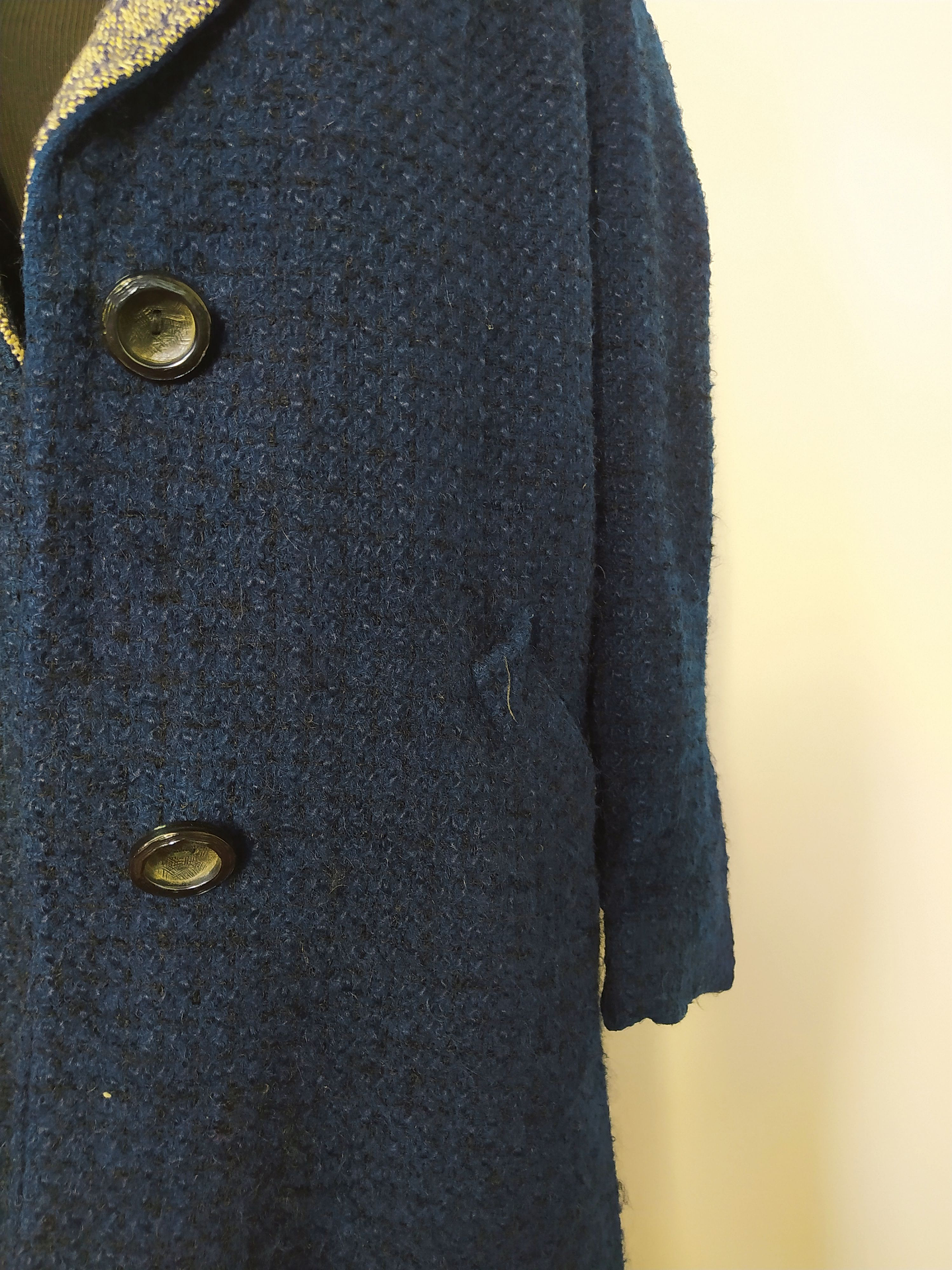 Abrigo mujer lana TEJIDO TALLA XL grueso Azul - MM66 8