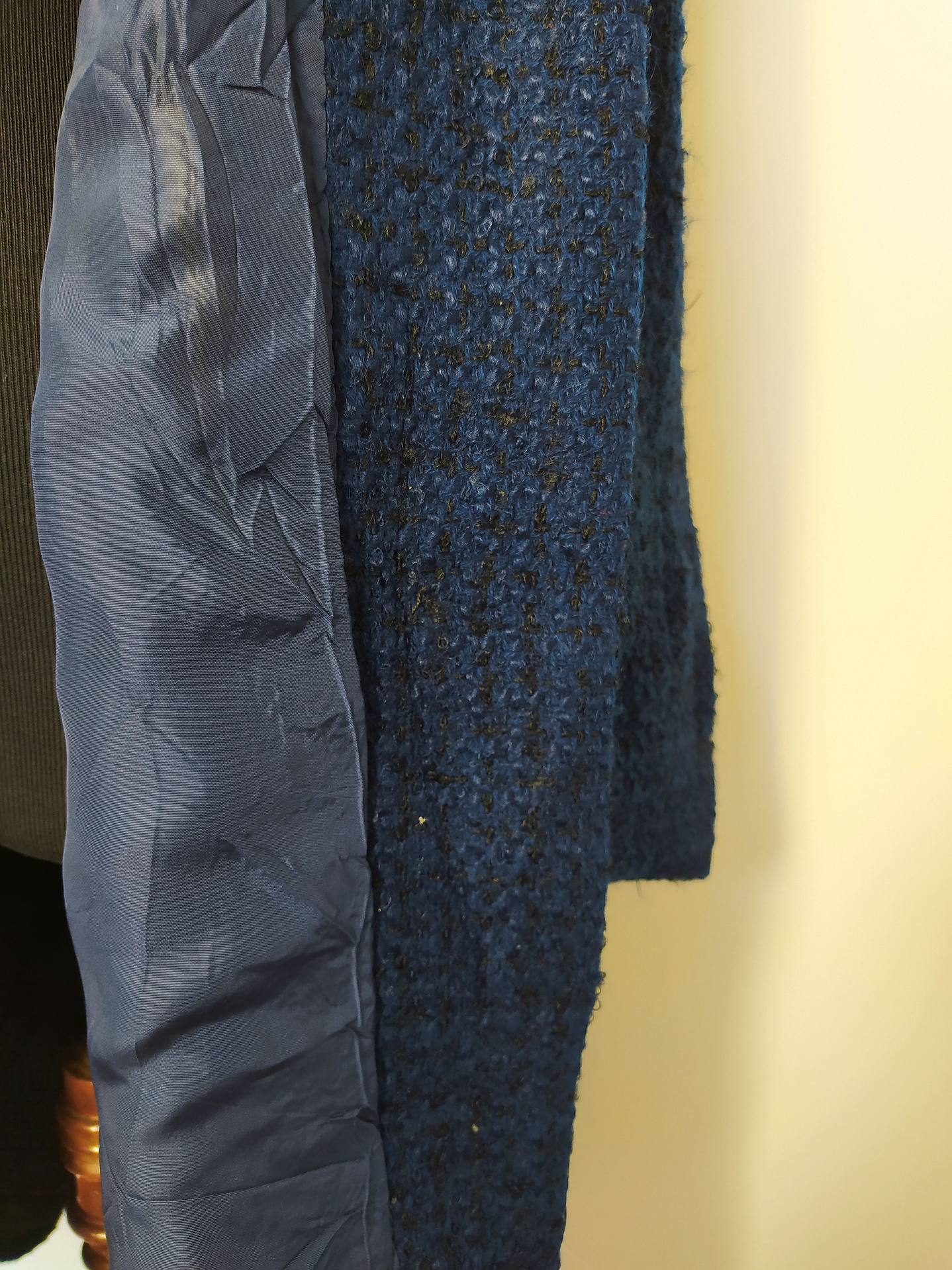 Abrigo mujer lana TEJIDO TALLA XL grueso Azul - MM66 9