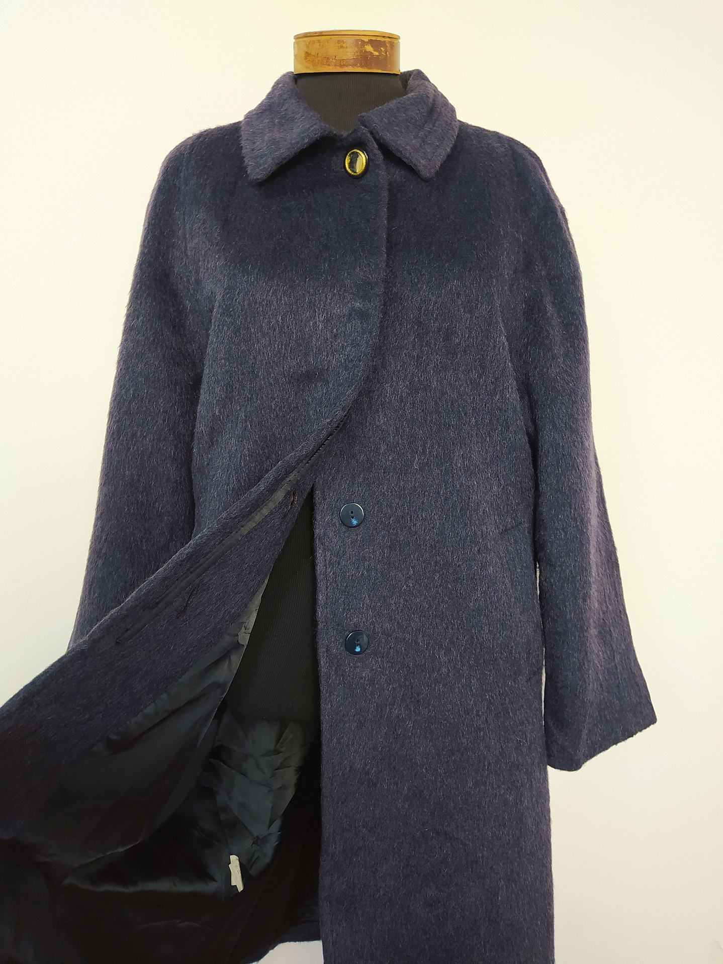 Abrigo mujer Lana Virgen Llama Violeta - Talla ML  5