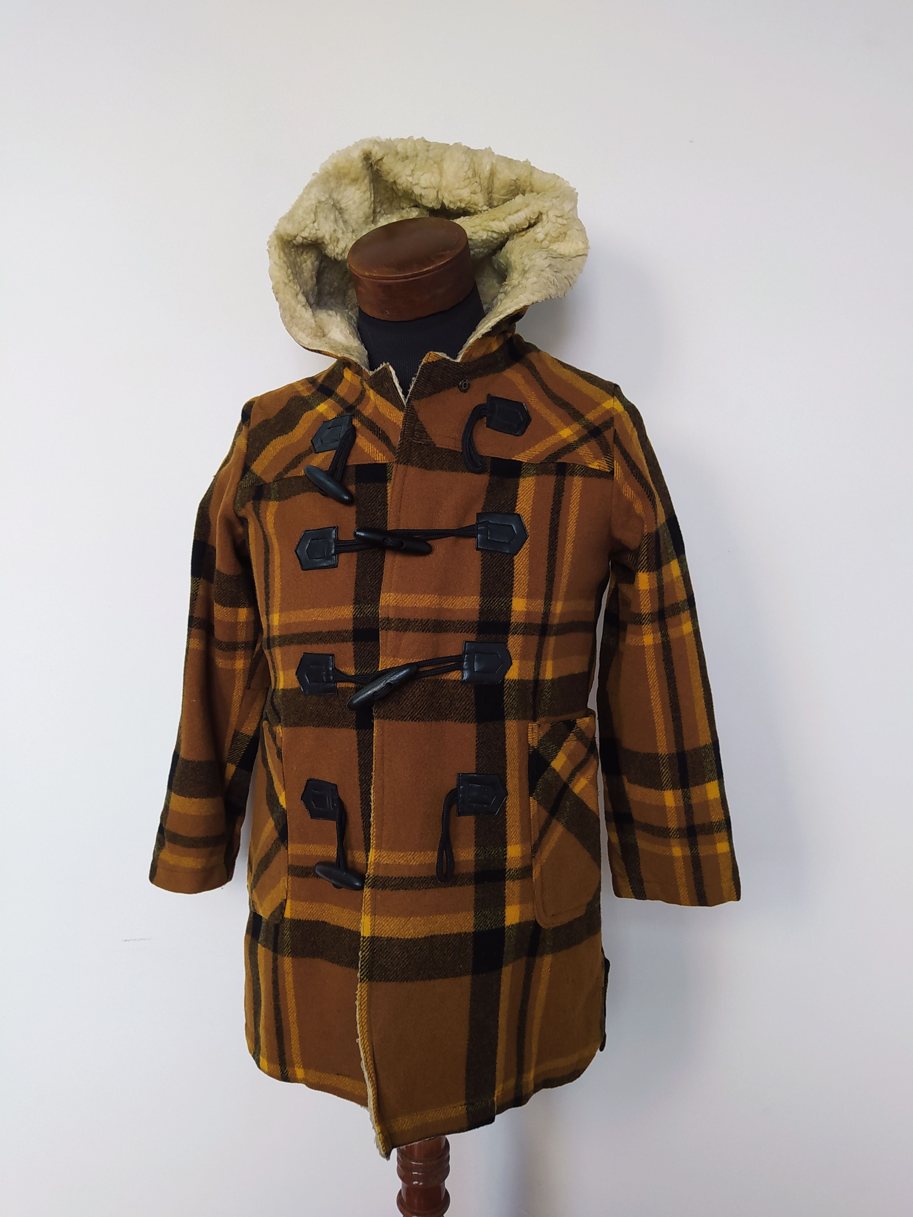 Abrigo Montgomery niño Café Cuadros Talla XS - Código C143