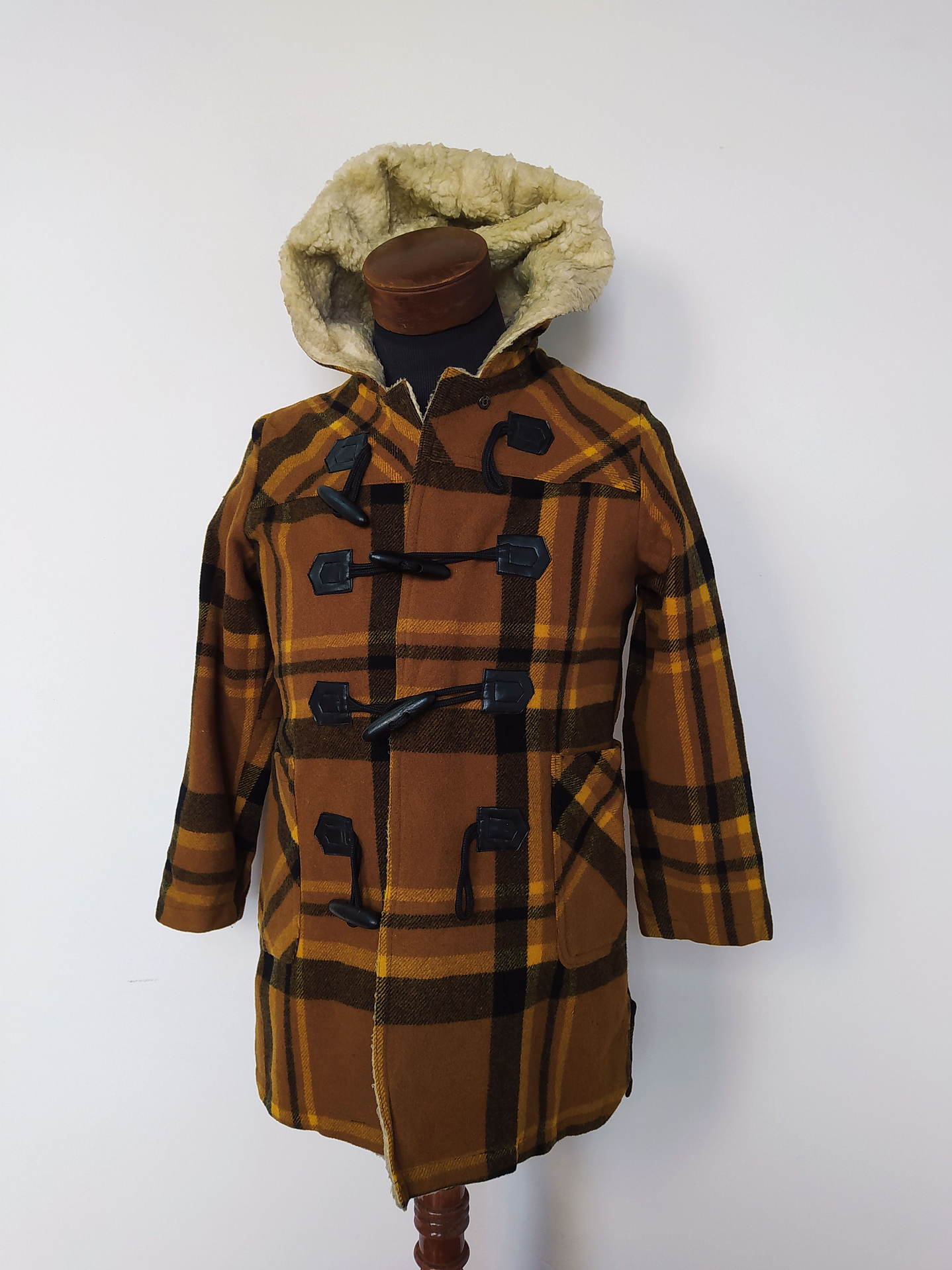 Abrigo Montgomery niño Café Cuadros Talla XS - Código C143 1