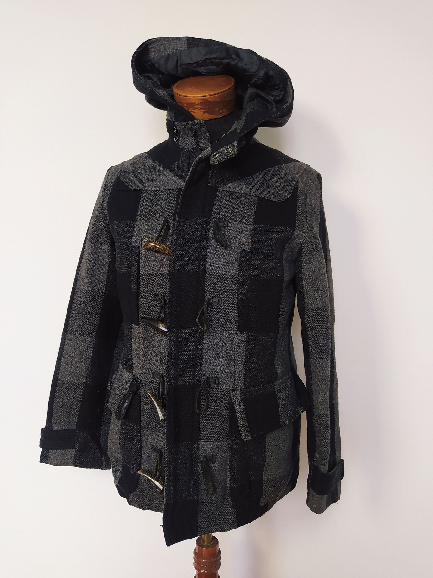 Abrigo Montgomery lana hombre ABX Plomo y Negro Talla XS - Código C156 1