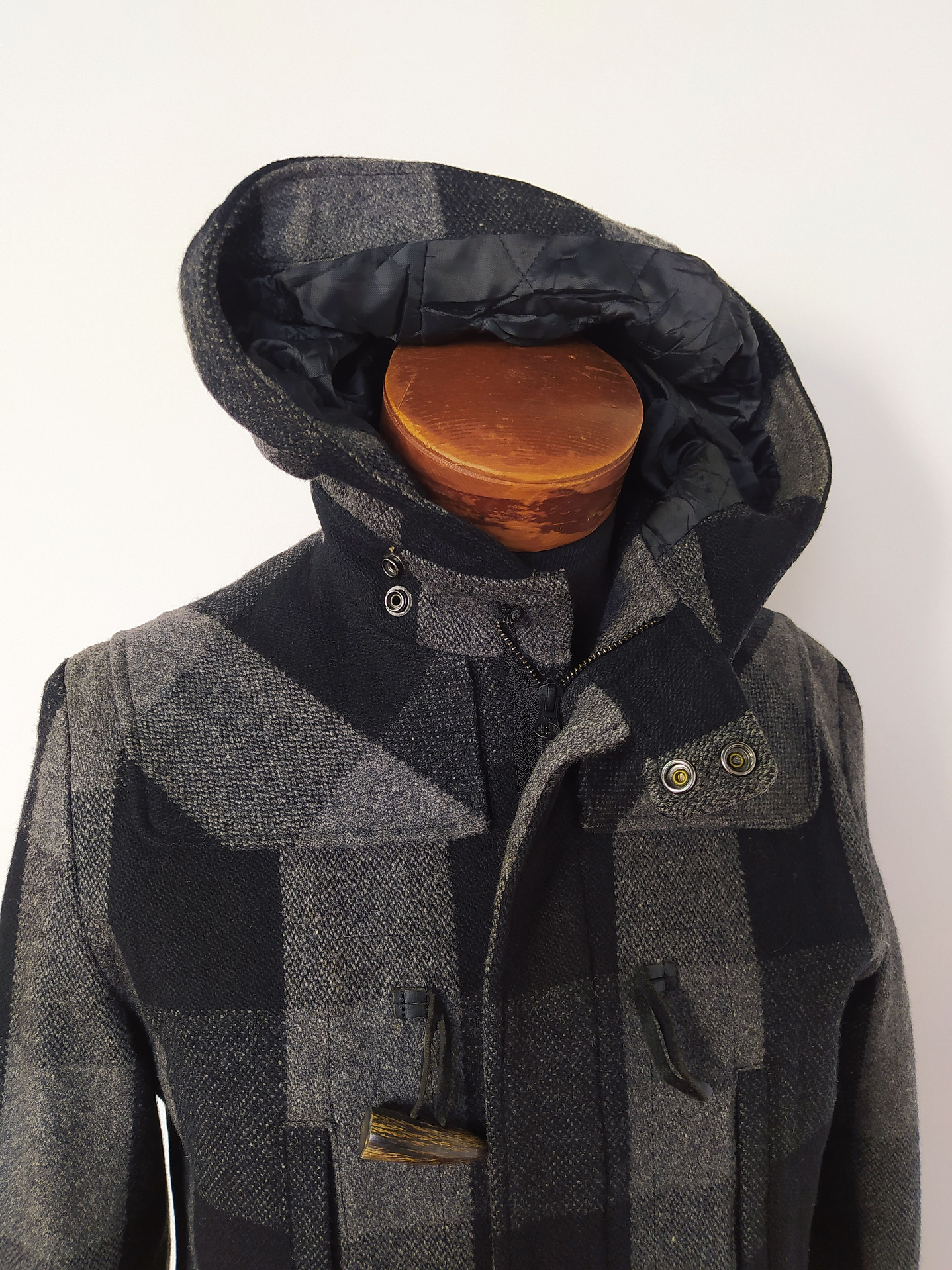 Abrigo Montgomery lana hombre ABX Plomo y Negro Talla XS - Código C156 3