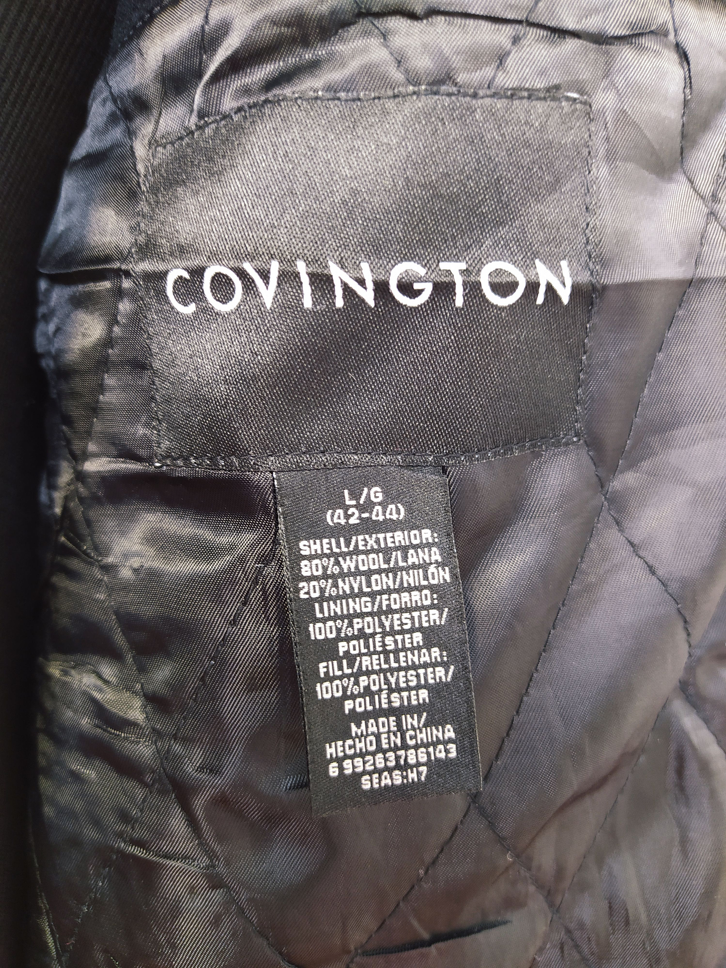 Chaqueta lana hombre Covington Negro Talla LXL - Código C150 7