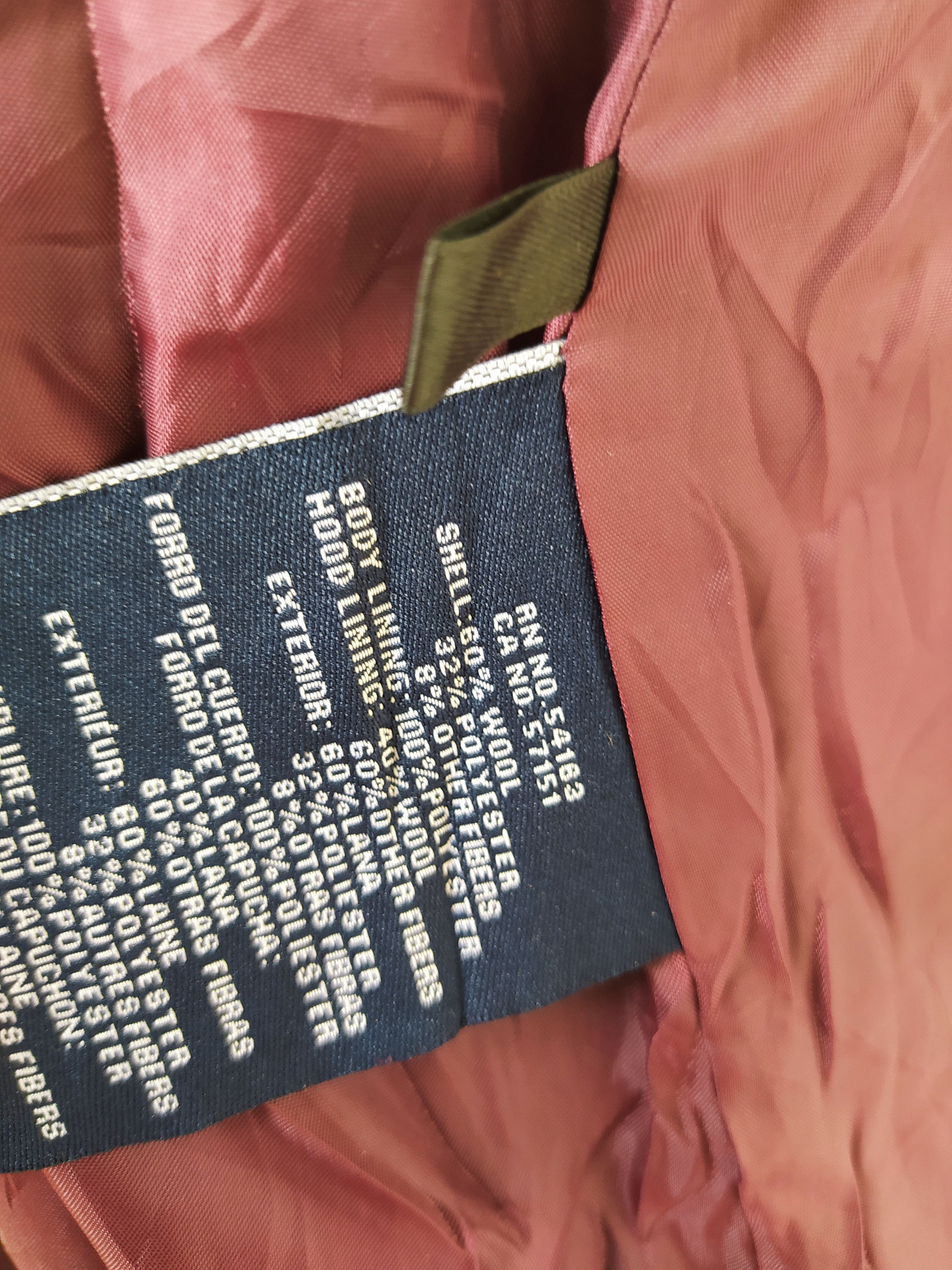 Abrigo Tommy Hilfigier lana hombre juvenil Azul Talla XXS  - Código C151 8