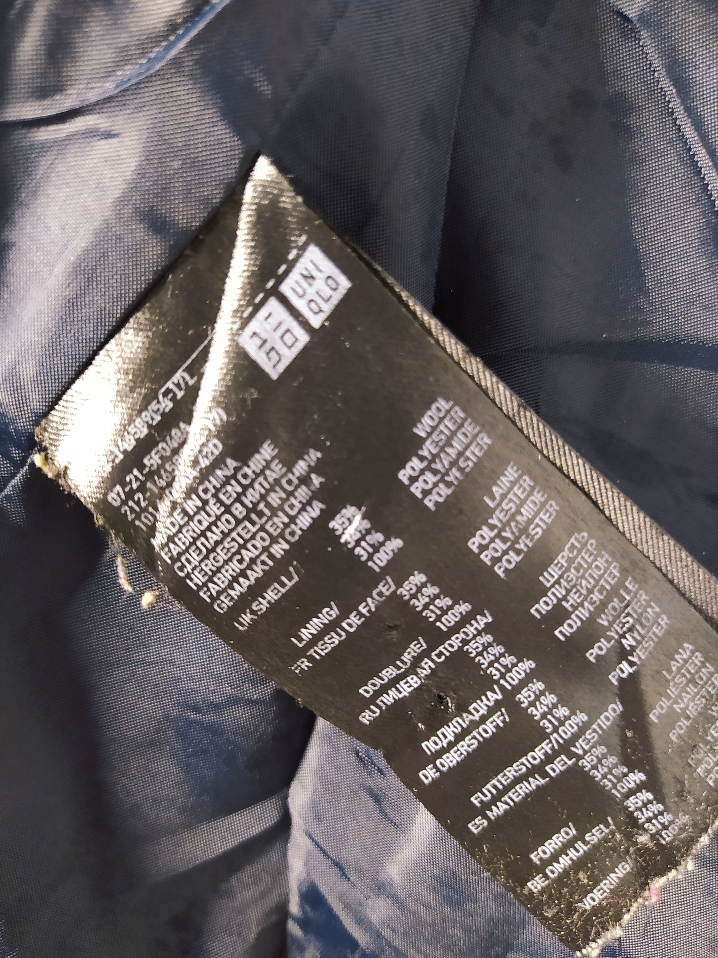 Abrigo Montgomery lana hombre Uniqlo Azul XXS - Código C208 6