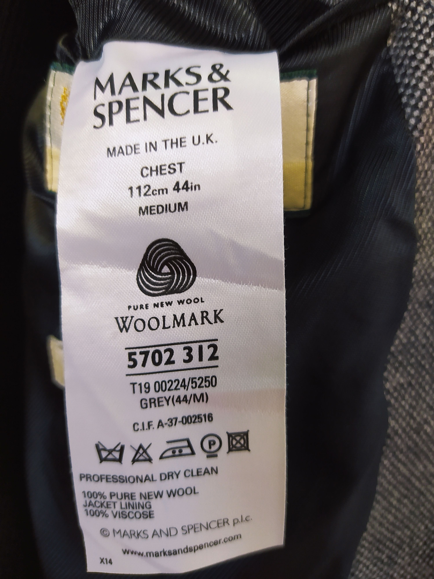 Blazer pura lana virgen M&S Plomo Talla LXL 6