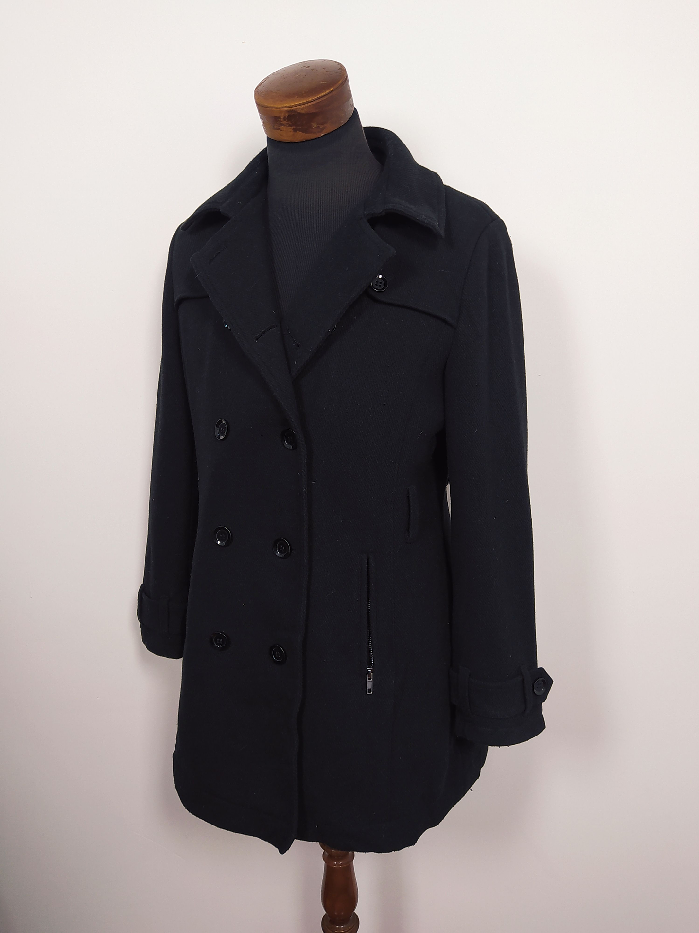 Abrigo Marinero lana mujer THE OUTERWEAR Negro Talla ML - Código C278 1