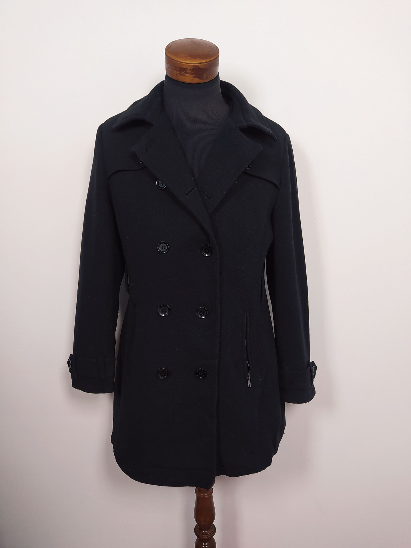 Abrigo Marinero lana mujer THE OUTERWEAR Negro Talla ML - Código C278 4