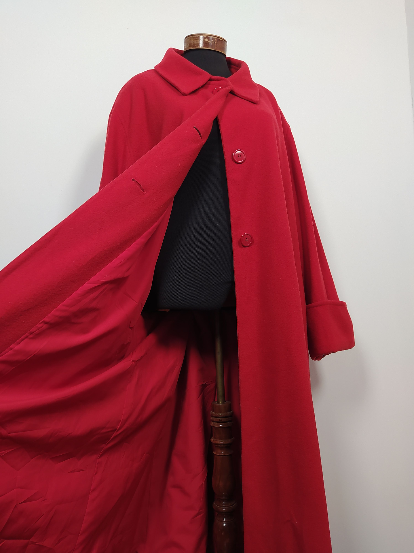 Abrigo mujer largo pura lana Benard Holtzman Rojo TALLA LIBRE - MM101 6