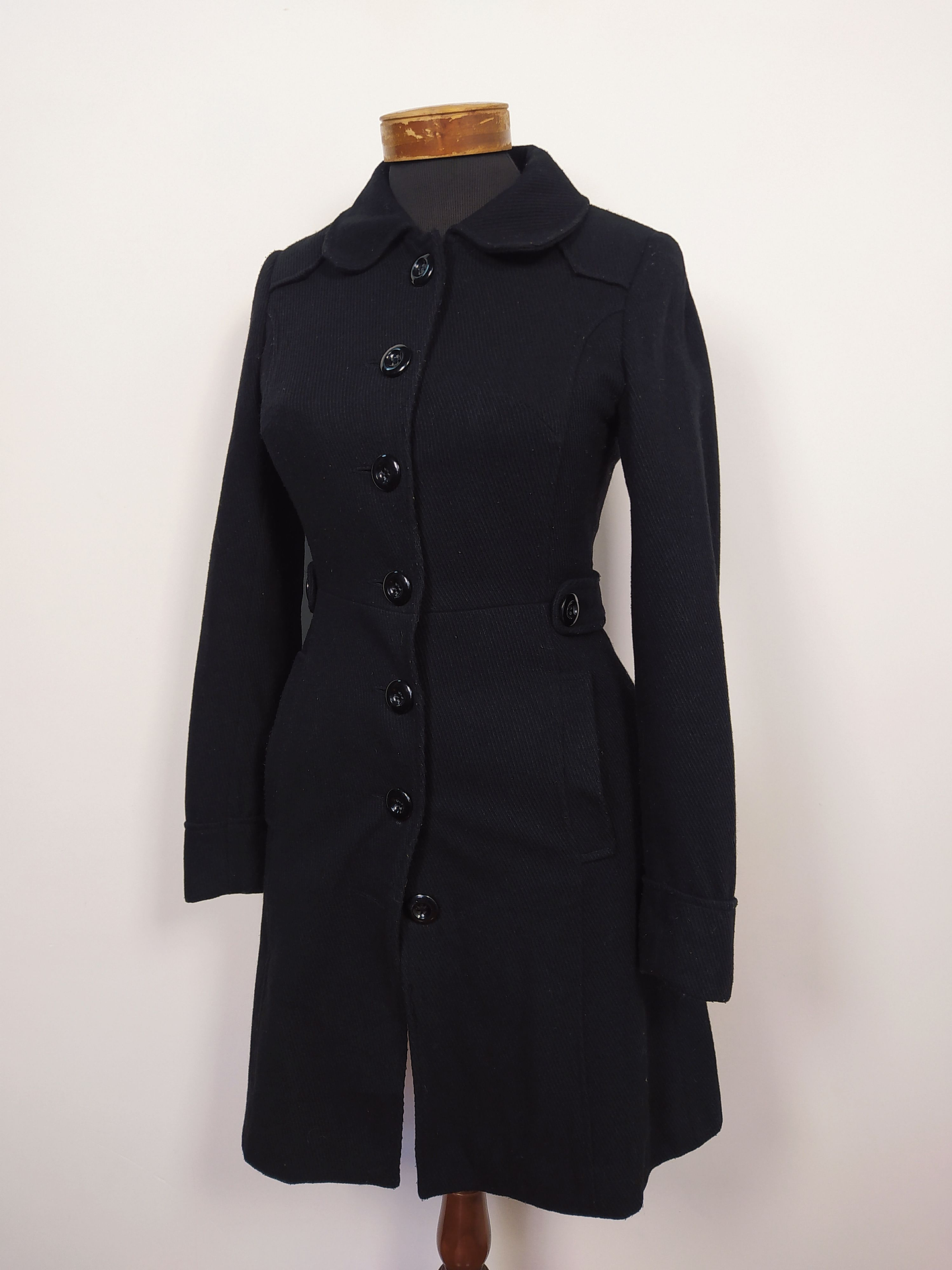 Abrigo lana H&M TALLA XS/S Negro - MM112 2