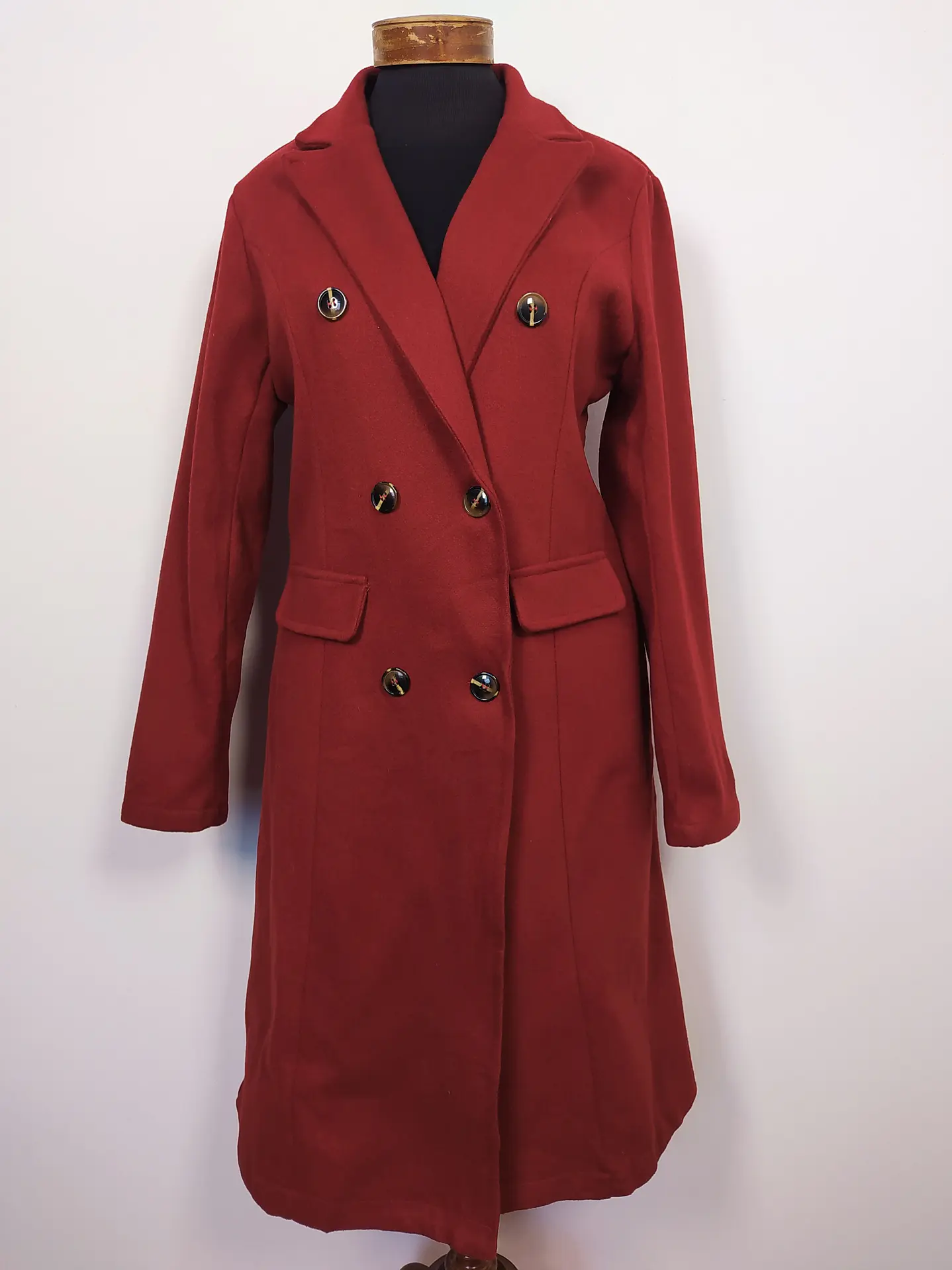 Abrigo mujer cruzado Vino TALLA SM- MM114 1