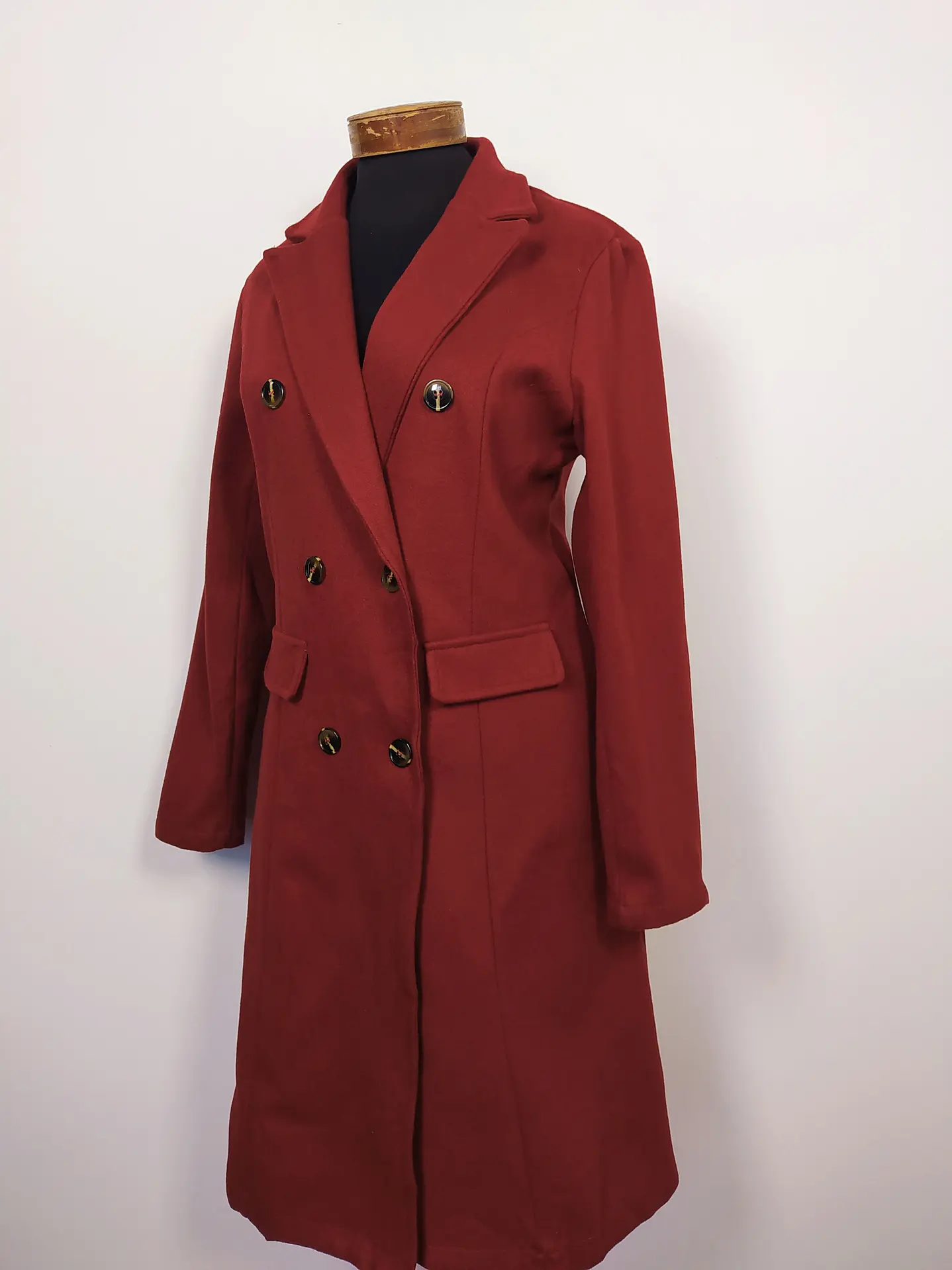 Abrigo mujer cruzado Vino TALLA SM- MM114 2