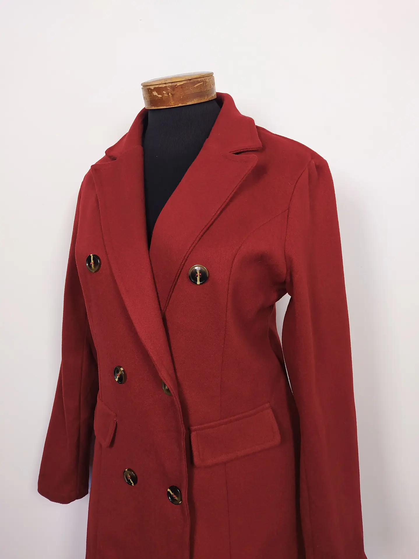 Abrigo mujer cruzado Vino TALLA SM- MM114 3