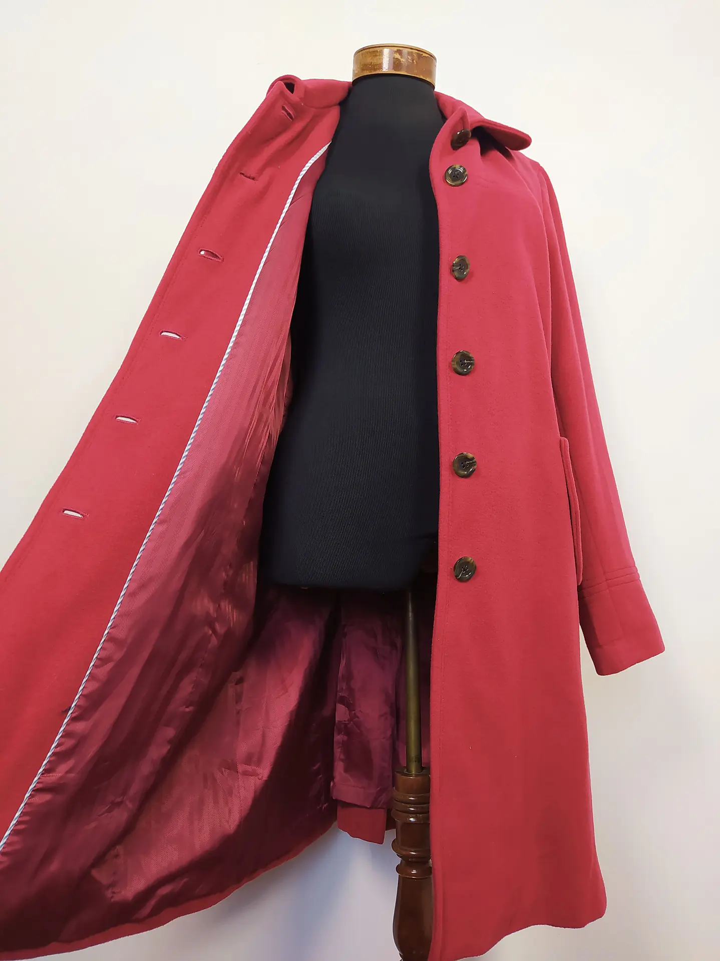 Abrigo lana mujer Lands End TALLA ML Fucsia - MM117 5