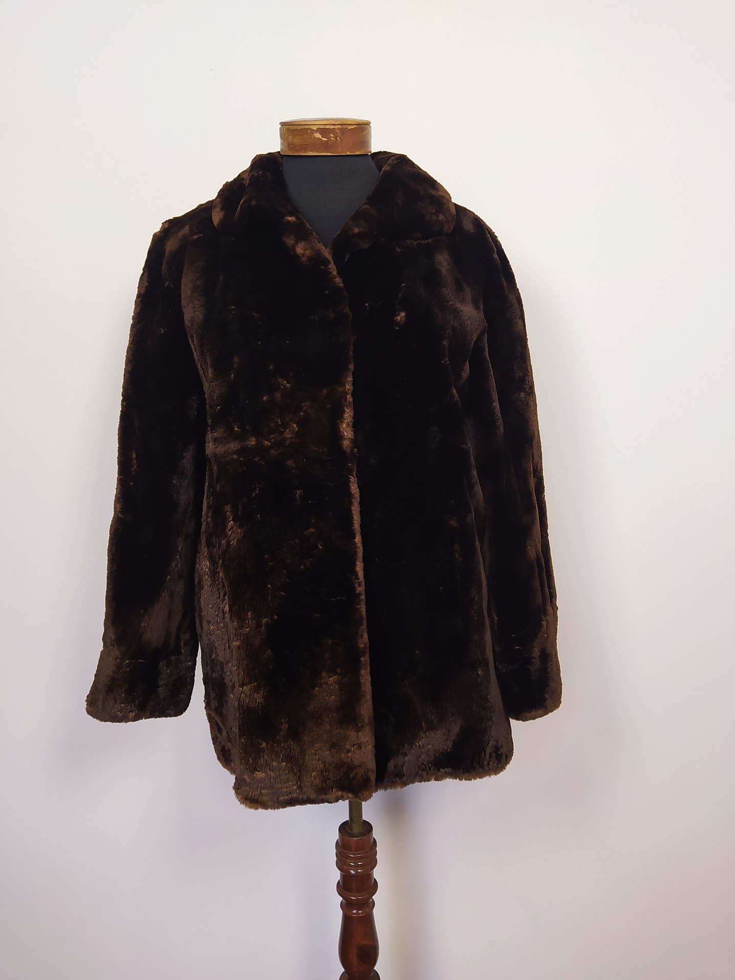 Abrigo piel auténtica mujer lujo TALLA M BBJ Caoba - MM121 3