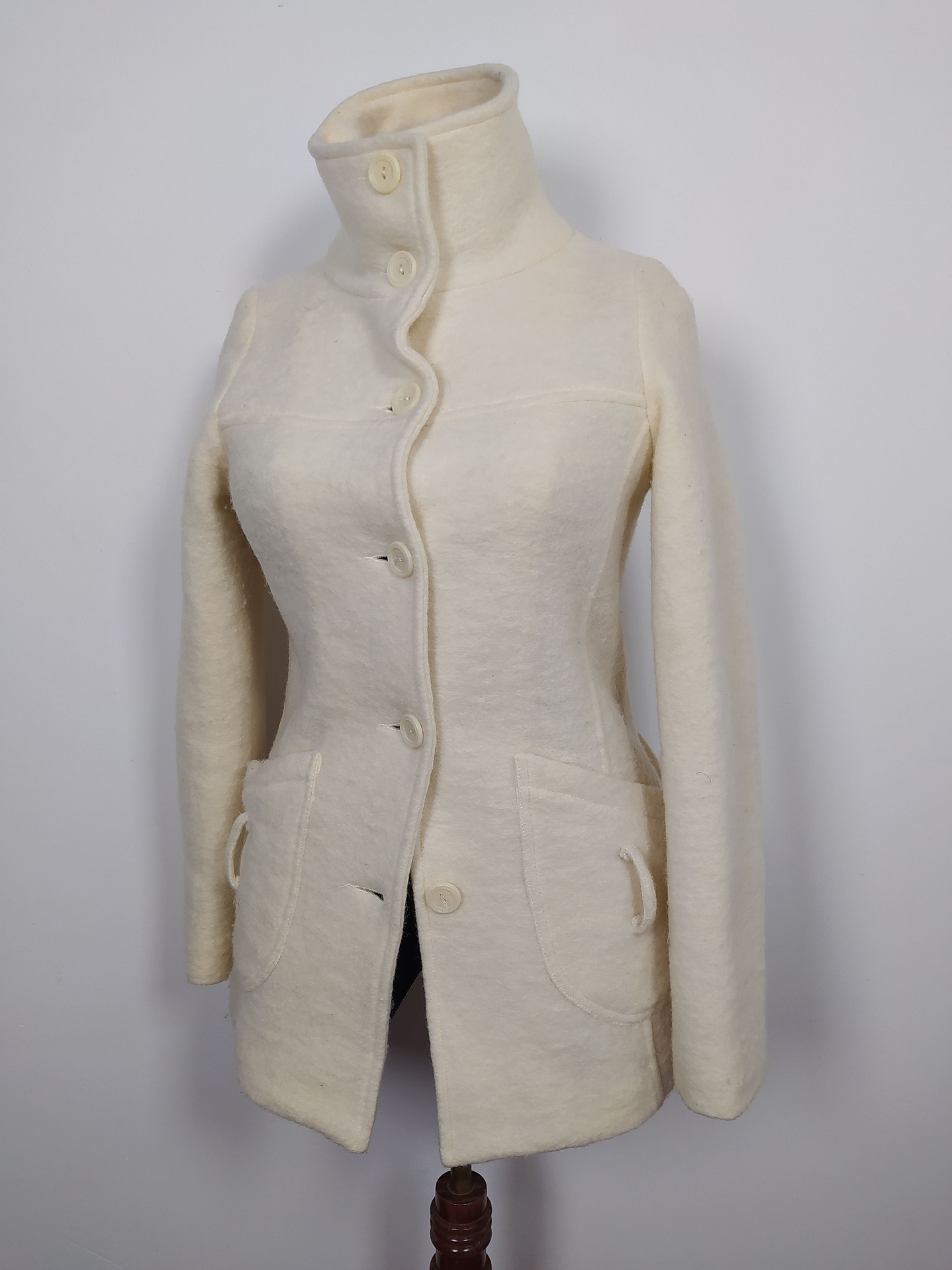 Abrigo mujer lana TALLA XS/S Blanco - MM122 2